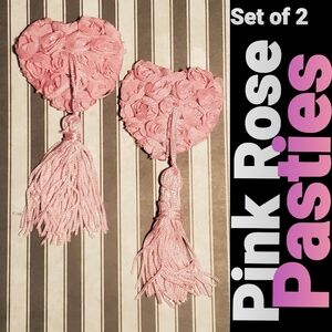 Pink Heart Rose Pasties Set